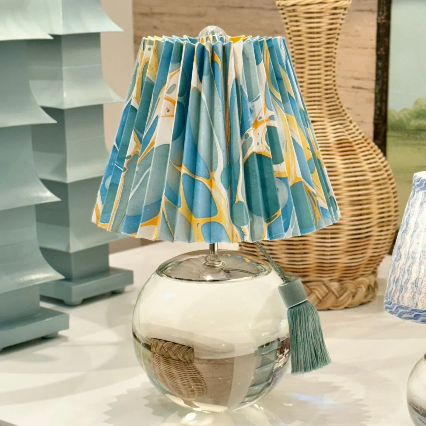 Marbled Lampshade and a Large Terri Lamp