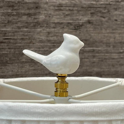 White porcleain bird lamp finial