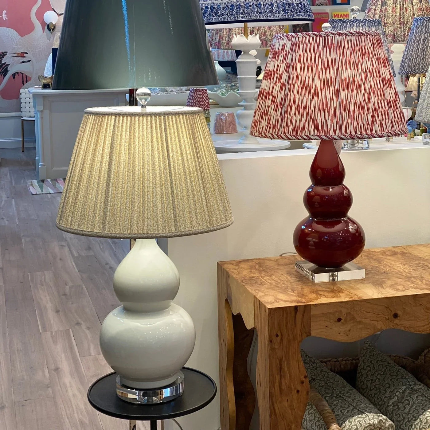 Double and triple gourd porcelain lamps