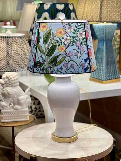 White Temple Jar Lamp and Gucci Lampshade