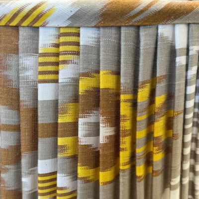 neutral ikat lampshade close up