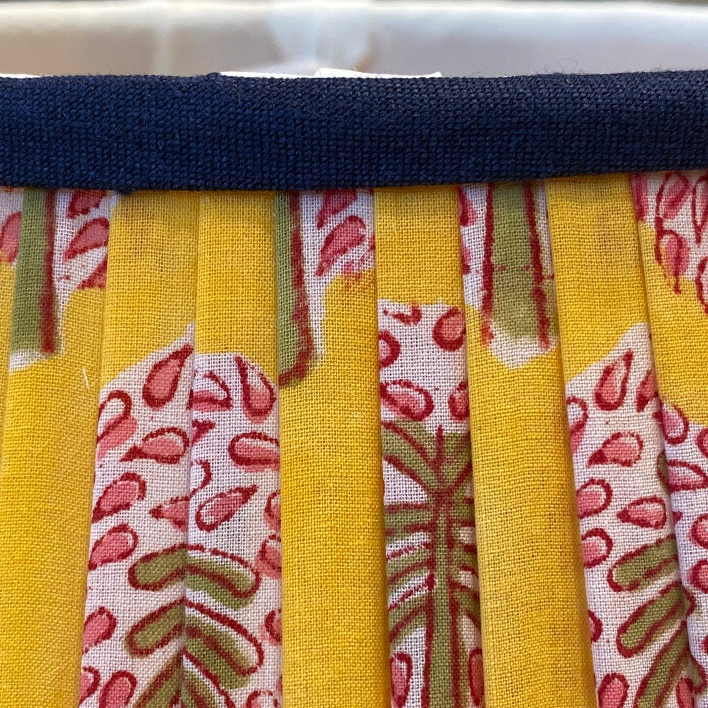yellow palm lampshade close up