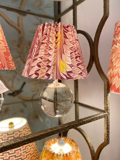 Pink and Yellow Star Anise Pleated Empire Lampshade