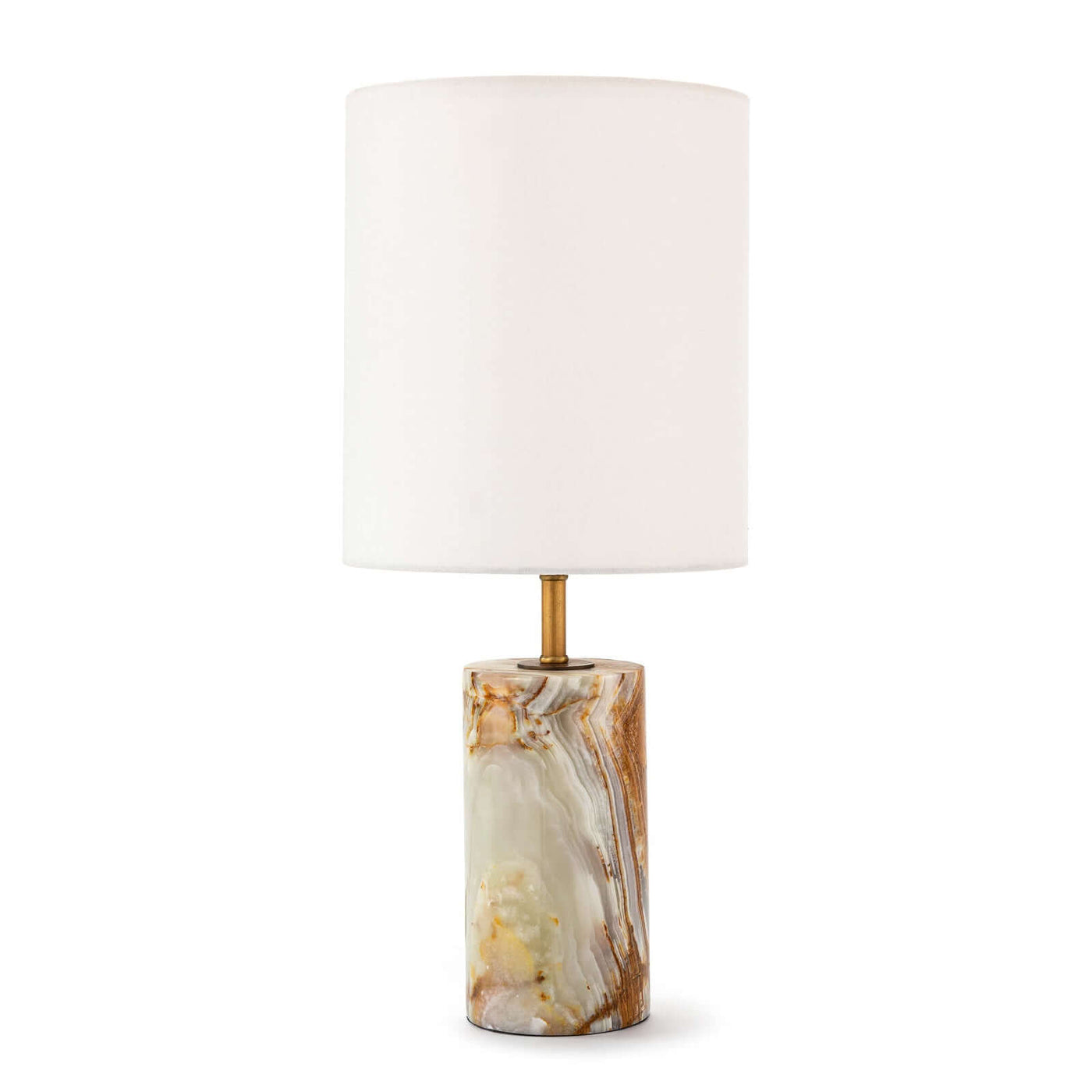 Jade and Brass Mini Cylinder Lamp