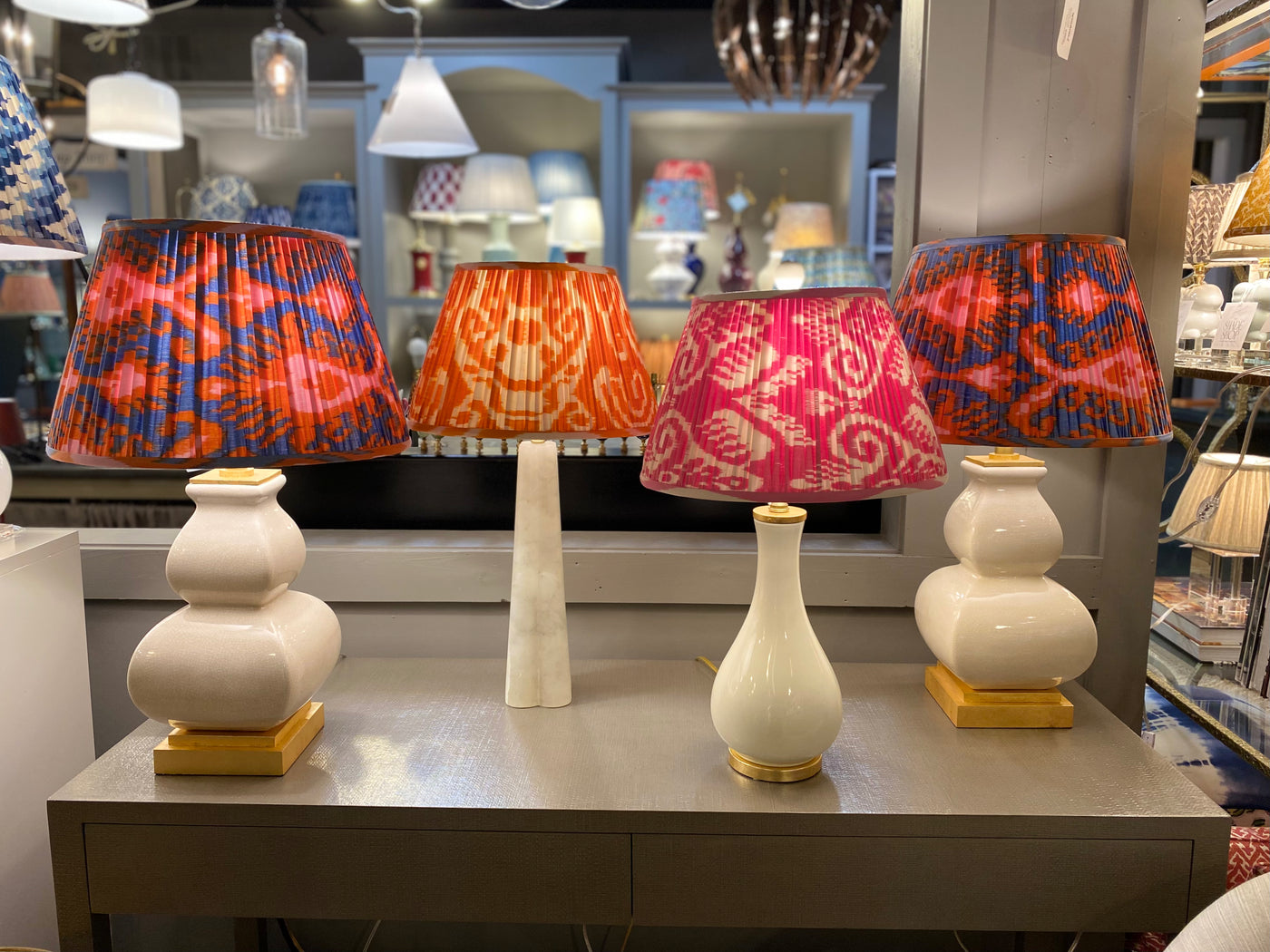 Ikat lampshades