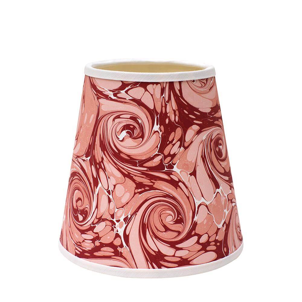 Pink and Red marbled paper lampshade
