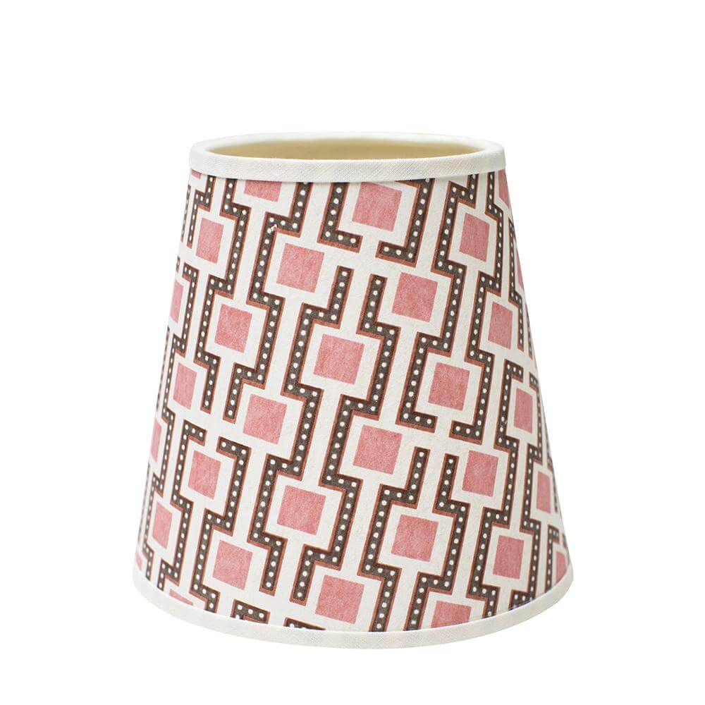 Pink and brown paper lampshade