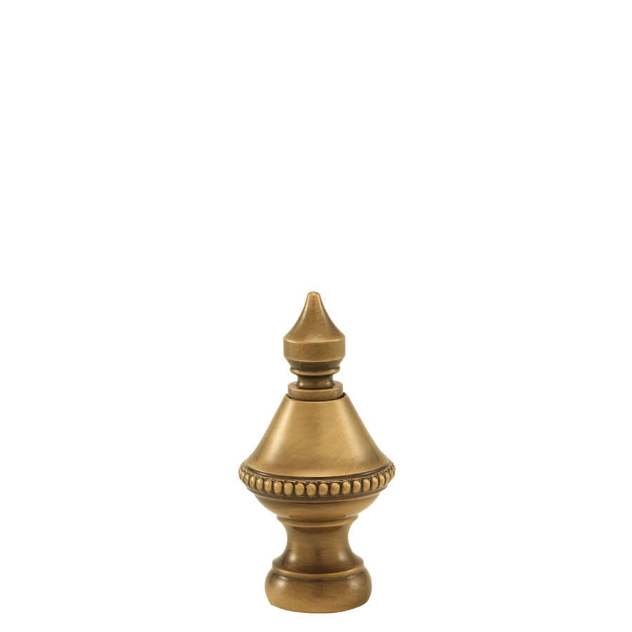 Beaded Knob Antique Brass Finial