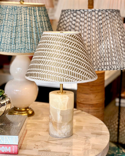 Jade and Brass Mini Cylinder Lamp