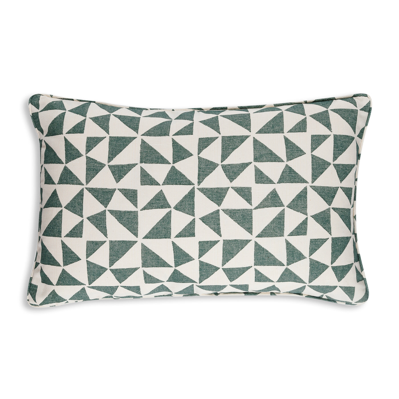 Green and White Oblong Fermoie Pillow