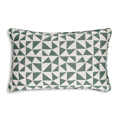 Green and White Oblong Fermoie Pillow