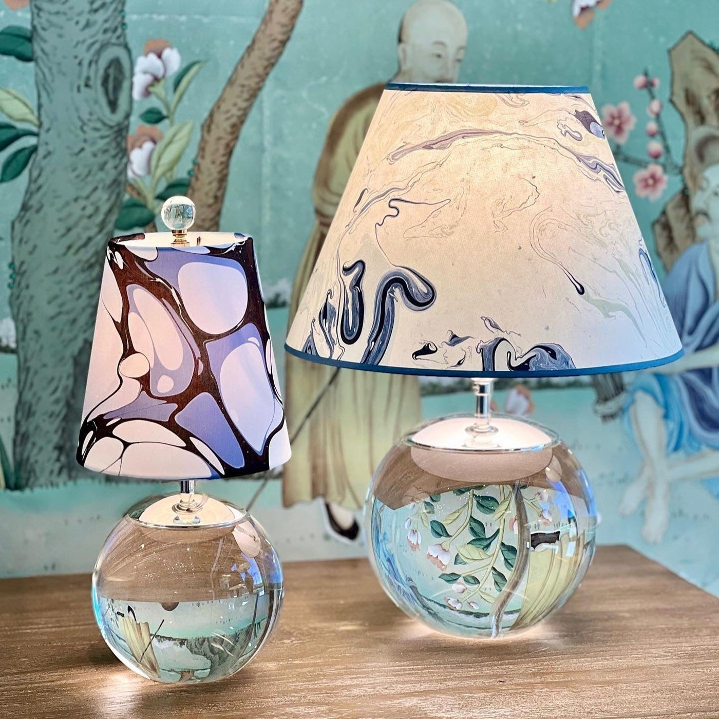 Terri Large Round Table Lamp in Crystal