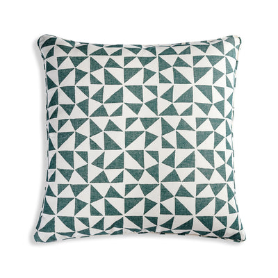 Green and White Square Fermoie Pillow