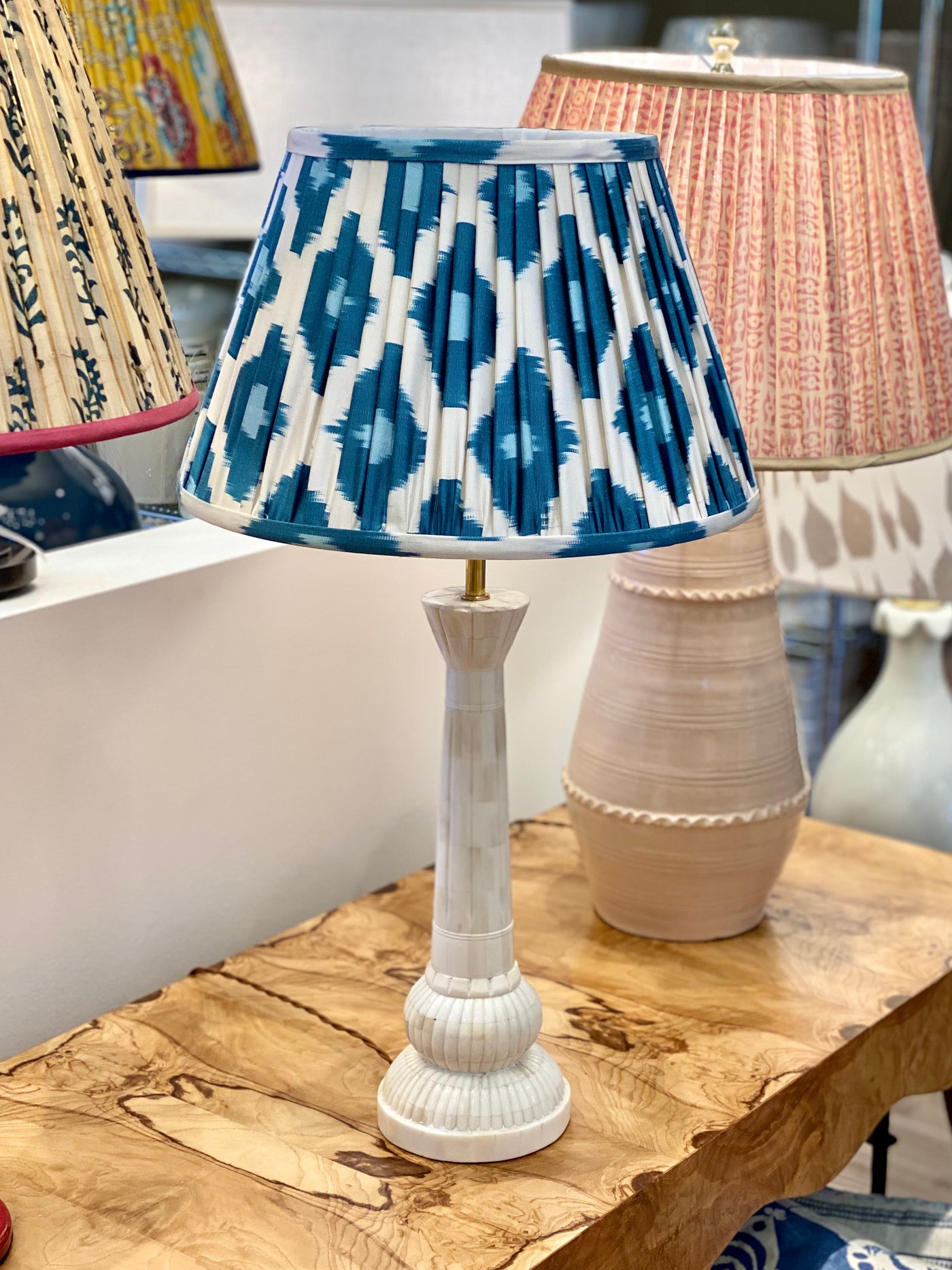 Ikat lampshade and Penny Morrison lamp