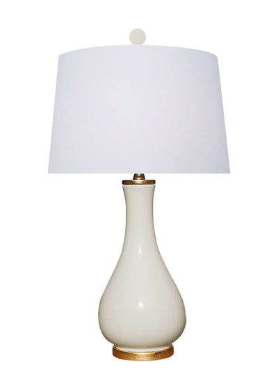 Large ivory lamp with white lampshade