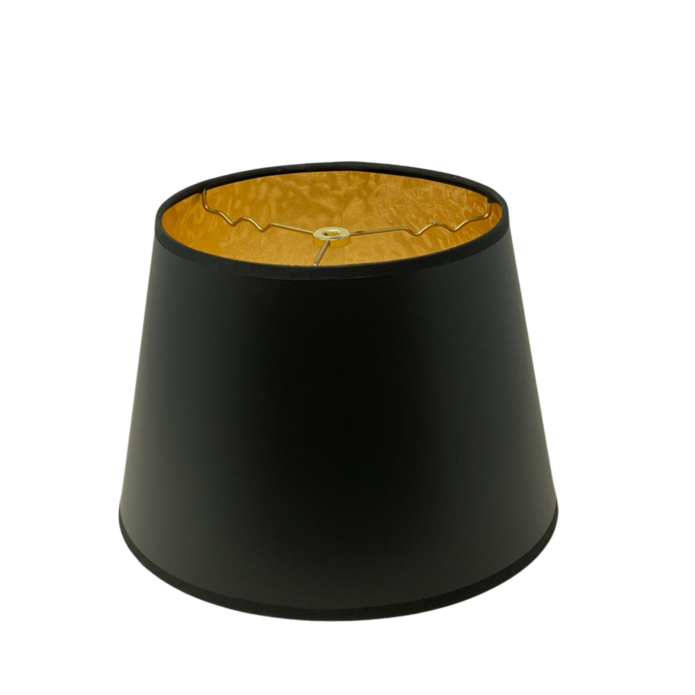 Modified Empire Black Lampshade with Gold Interior