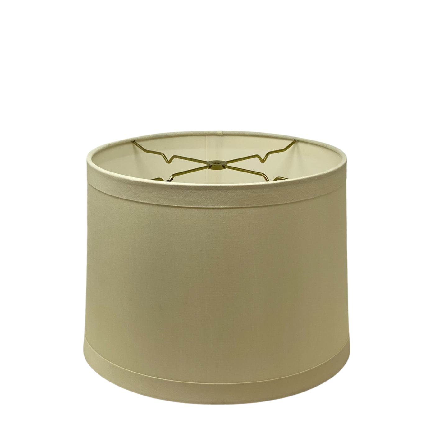 Ivory Silk Banded Drum Lampshade
