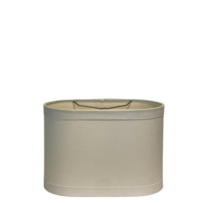 Ivory Linen Banded Oval Drum Lampshade