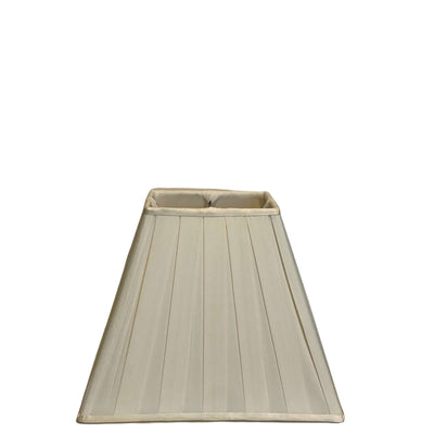 Ivory silk square box pleat lampshade