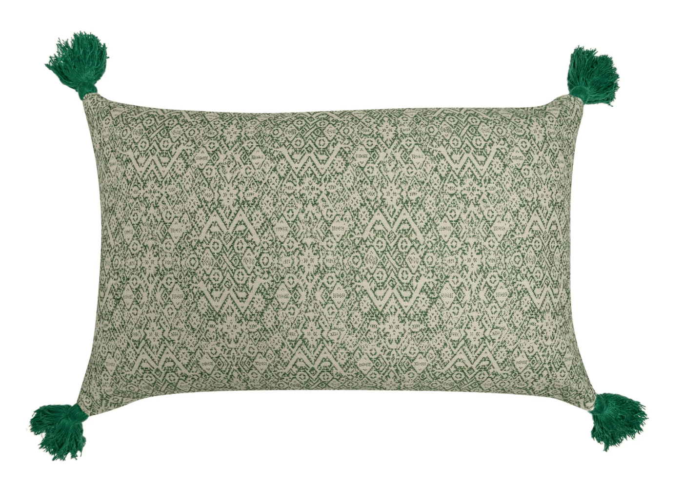 Penny Morrison Diamond Ethnic Muskat and Indira Stripe Chocolate Cushion with Green Tassels