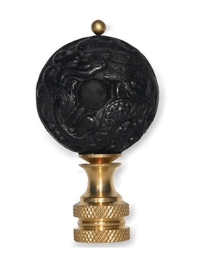 Black Cinnabar Dragon Finial