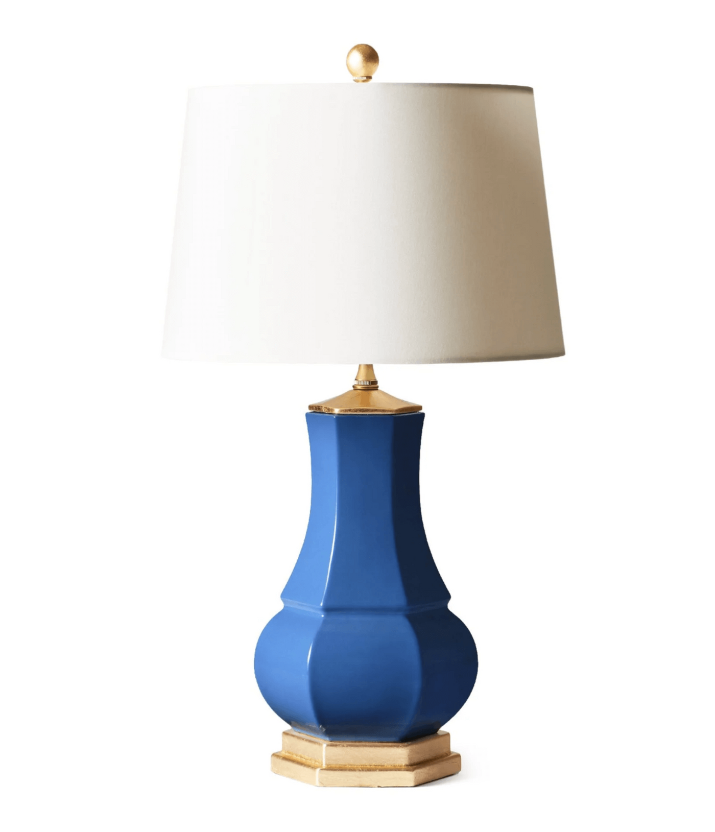 Hexagonal Vase Lamp, Blue