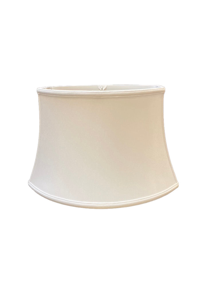 Silk White Chipped Oval Lampshade