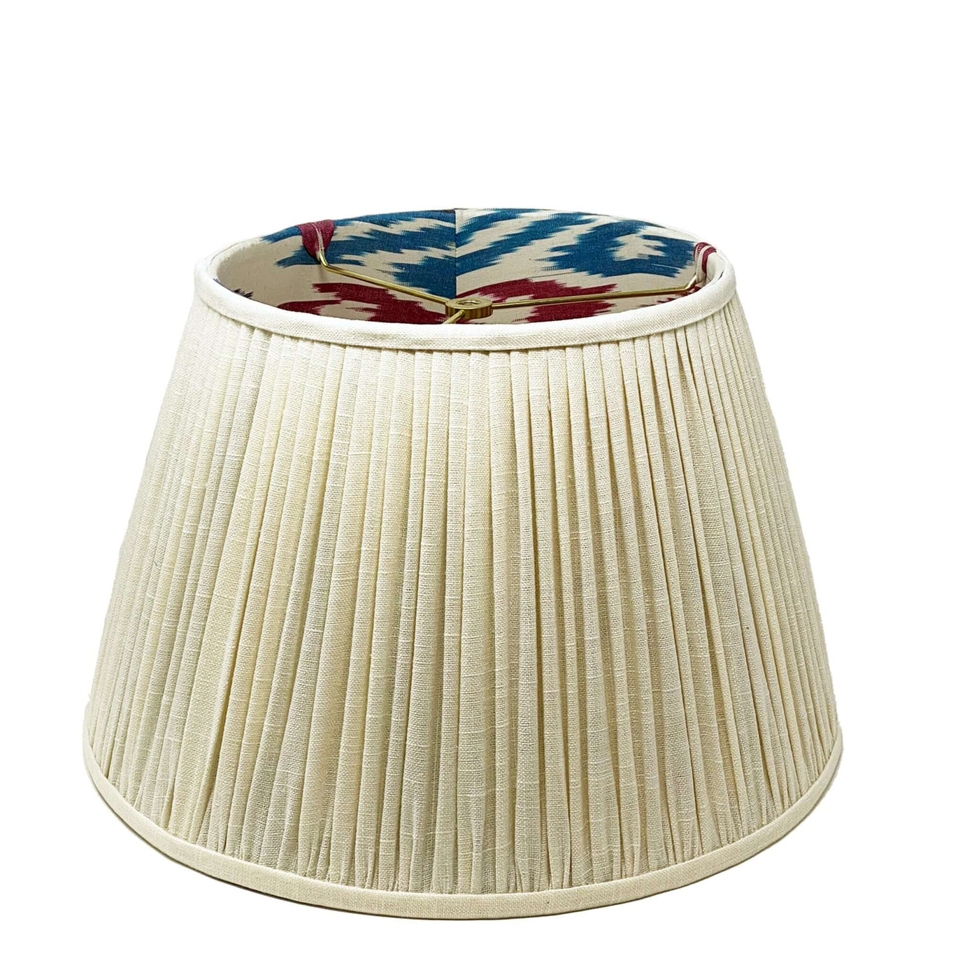 Neutral Lampshade with Ikat Interior