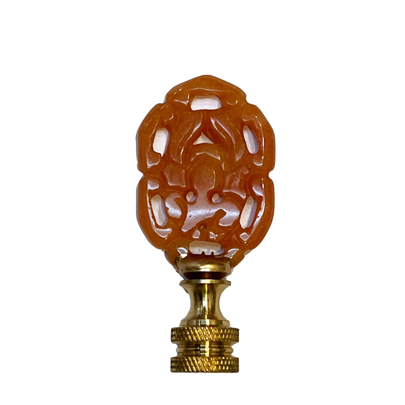 Orange oval finial