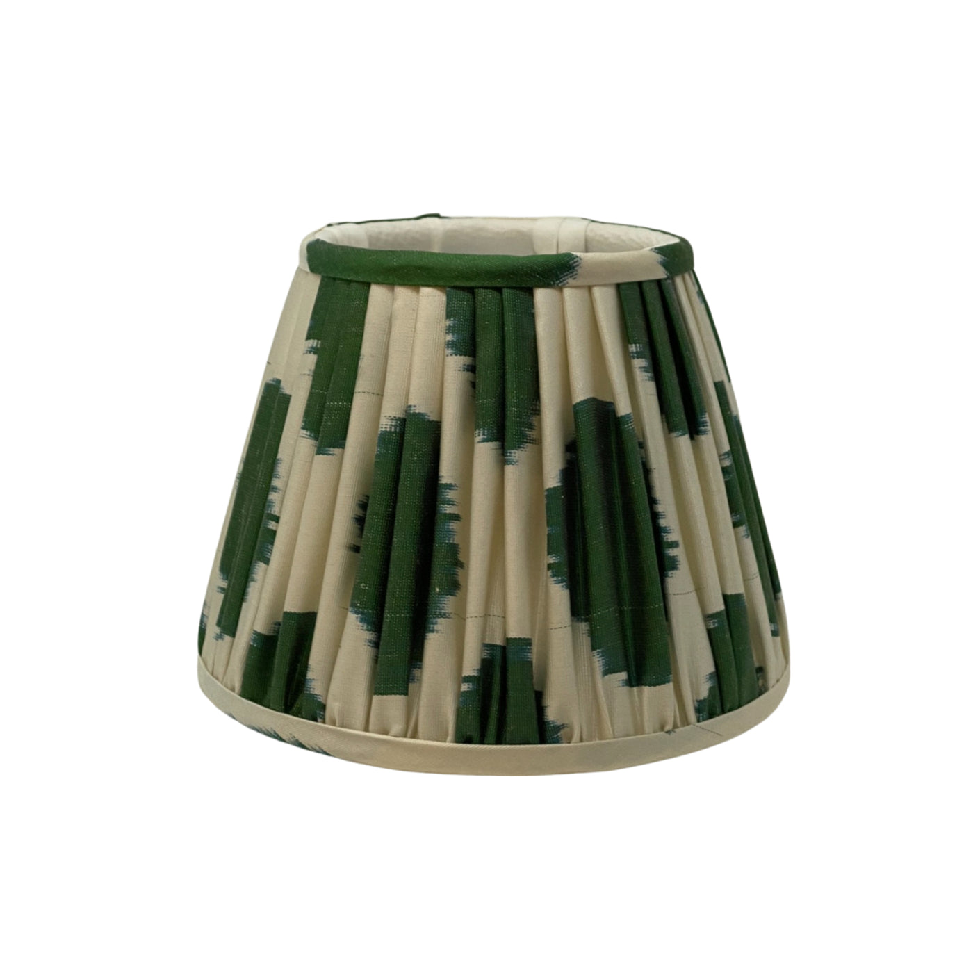 Small green and white ikat lampshade