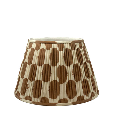 Brown and white Ikat lampshade