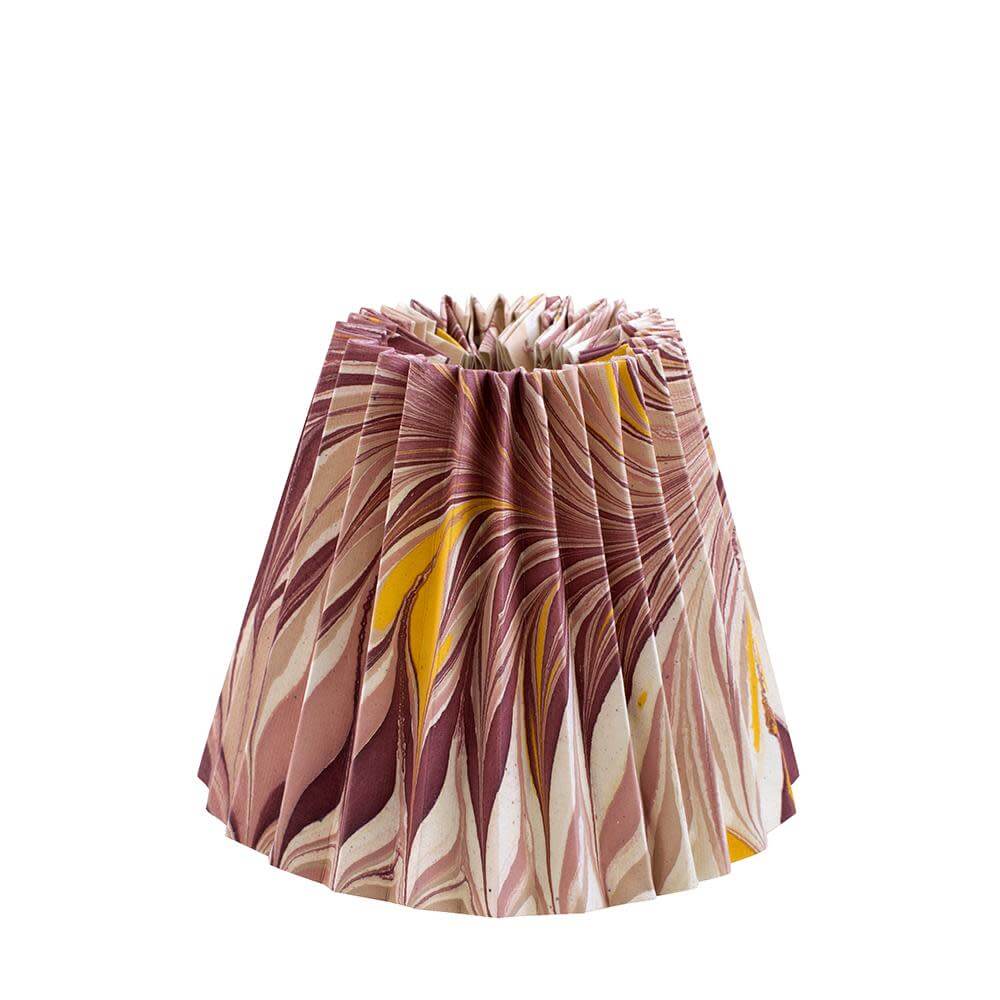 Pink and Yellow marbled paper lampshade