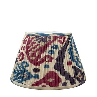 Red Blue and Ivory Ikat Lampshade