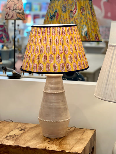 Yellow block print lampshade